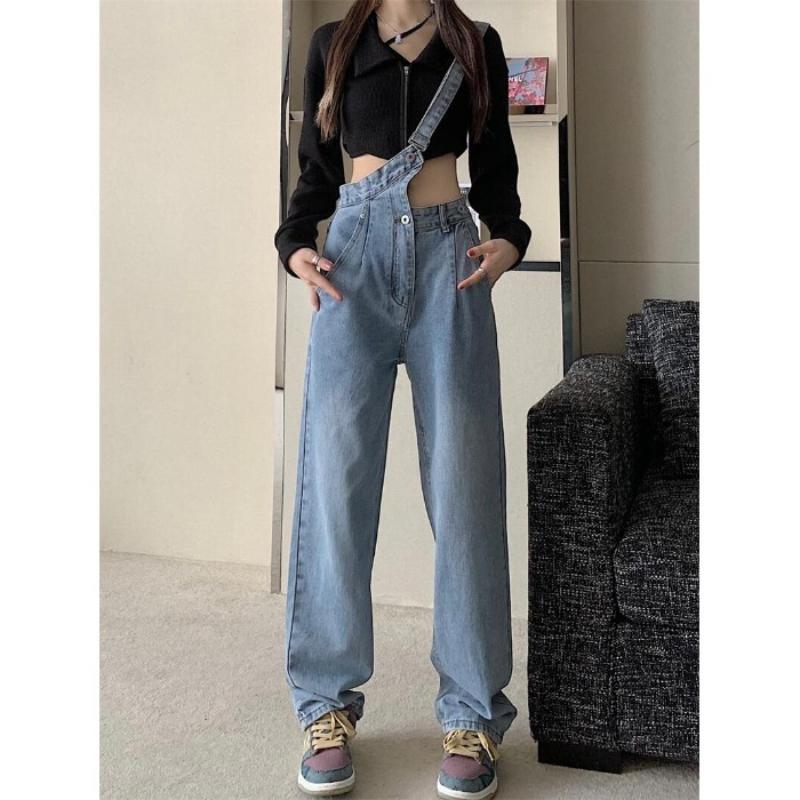 Jeans Irregular Design Sense Denim Overalls Women's Solid Color Basic Work Clothes College High Street Office Ladies Elegant Long New, 01
Jeans Irregular Design Sense Denim Overalls Women's Solid Color Basic Work Clothes College High Street Office Ladies Elegant Long New, 01