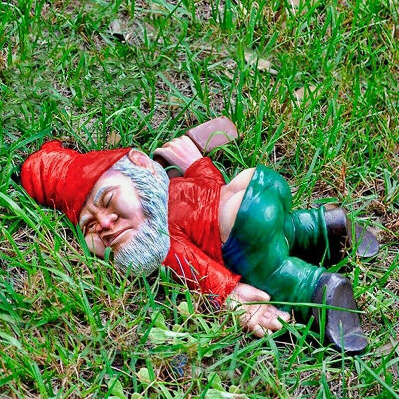 Garden Decorations Creative Drunk Garden Gnome Patio Ornament Funny Rude Drunken Disorderly Statue Figurine Elves Pixie Bonsai Decoration 230504