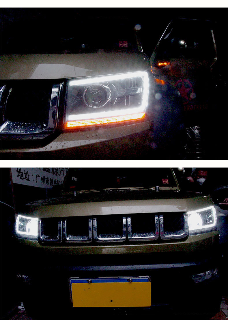 LED Front Headlights For BEIJING BJ40 Upgrade BJ40plus LED Turn Signal Running Lights Xenon Lens Auto Lamp