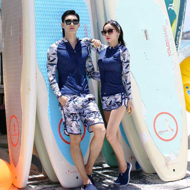 Wetsuits Drysuits Women's 3 Piece Men's Rash Guard Tops BottomsLong Sleeve Front Zip Bathing Suits Quick Drying UV Sun Protection Swim Surf 
