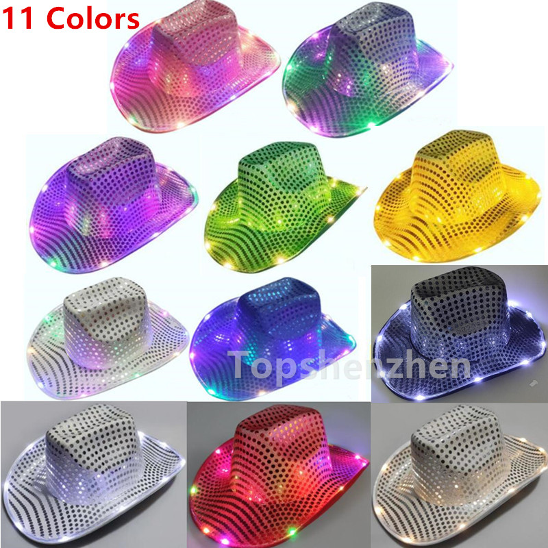 Unisex Space LED Cowboy Hat Flashing Light Up Sequin Cowgirl Party Hats Luminous Hats Caps With Adjustable Windproof Cord For Halloween Costume Accessories
Unisex Space LED Cowboy Hat Flashing Light Up Sequin Cowgirl Party Hats Luminous Hats Caps With Adjustable Windproof Cord For Halloween Costume Accessories