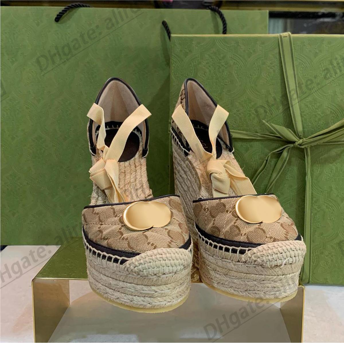 Wedge sandal luxury slide designer Woman Coarse for high heel shoe summer classic thick platform man espadrille with ribbon leather lady slipper, #6
Wedge sandal luxury slide designer Woman Coarse for high heel shoe summer classic thick platform man espadrille with ribbon leather lady slipper, #6