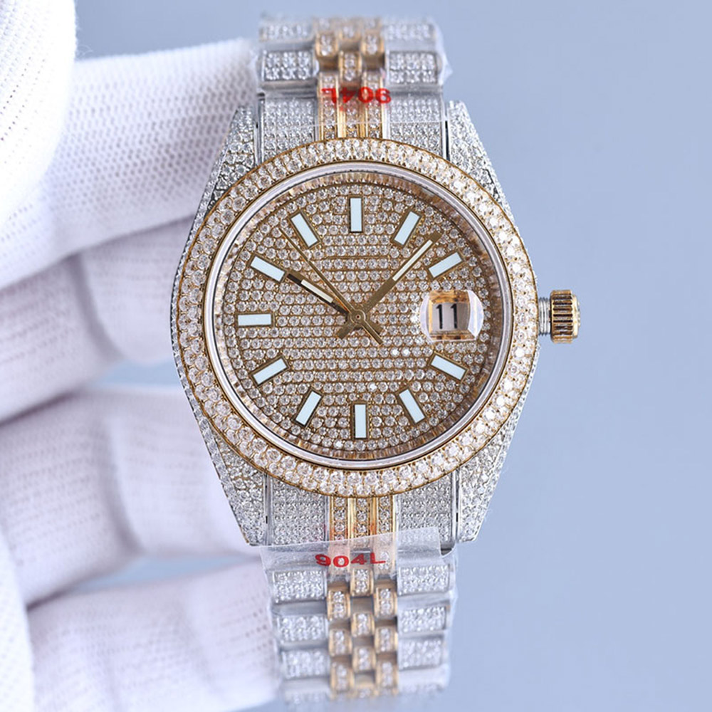 Full Diamonds Watch Mens Automatic Mechanical 2824 Watches Sapphire 41mm With Diamond-studded Steel Bracelet Women Wristwatches Montre de Luxe, Colour 11
Full Diamonds Watch Mens Automatic Mechanical 2824 Watches Sapphire 41mm With Diamond-studded Steel Bracelet Women Wristwatches Montre de Luxe, Colour 11
