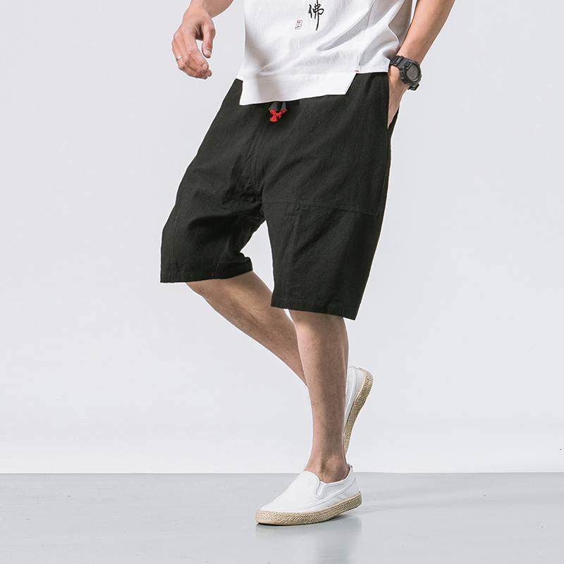 Men's Shorts Summer Style Men Cotton Linen Shorts Bloomers Men Loose Linen Harem Shorts Streetwear Shorts ABZ398 230506