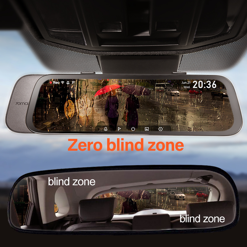 9.35 Inch Car Dvr Streaming Rear View Mirror Dash Camera HD 1080P Cam Recorder Dual Lens With Rear View Cam D07