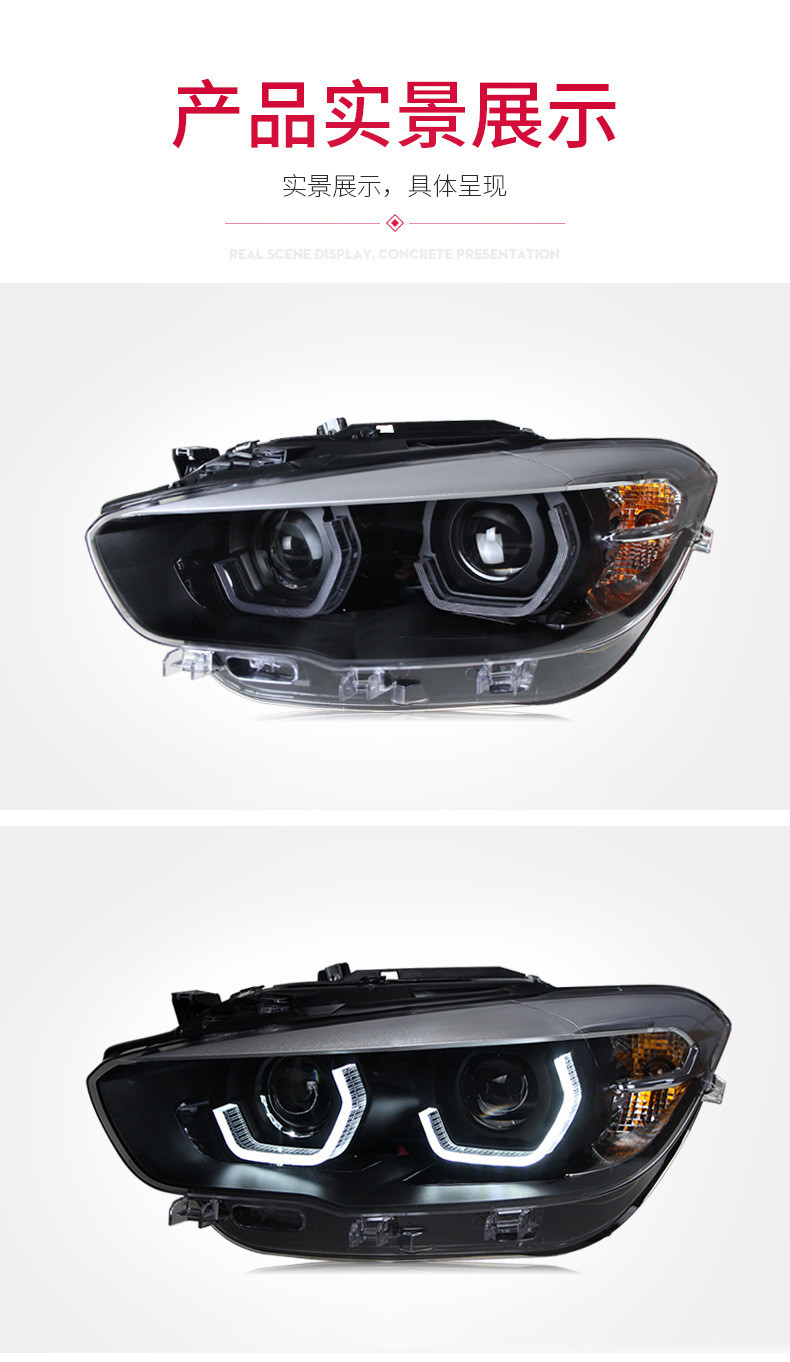 Headlights For BMW 1 SERIES F20 Hatchback 20 15-20 18 LED Spoon DRL Signal Light High Low Beam Lens Headlight