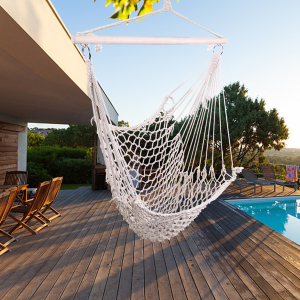 Cotton Hanging Rope Air Sky Chair Swing Beige we Cannot Ship To POBOx