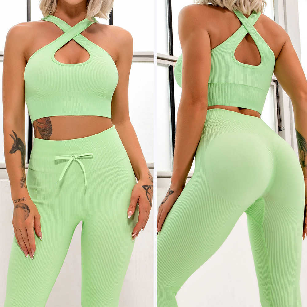 Women's Tracksuits LZYVOO Yoga Seamless Fitness Gym Leggings Women Tracksuit Skinny Stretch Push Up Pants Sets Sexy Summer Fashion Y2K Set 2Pcs P