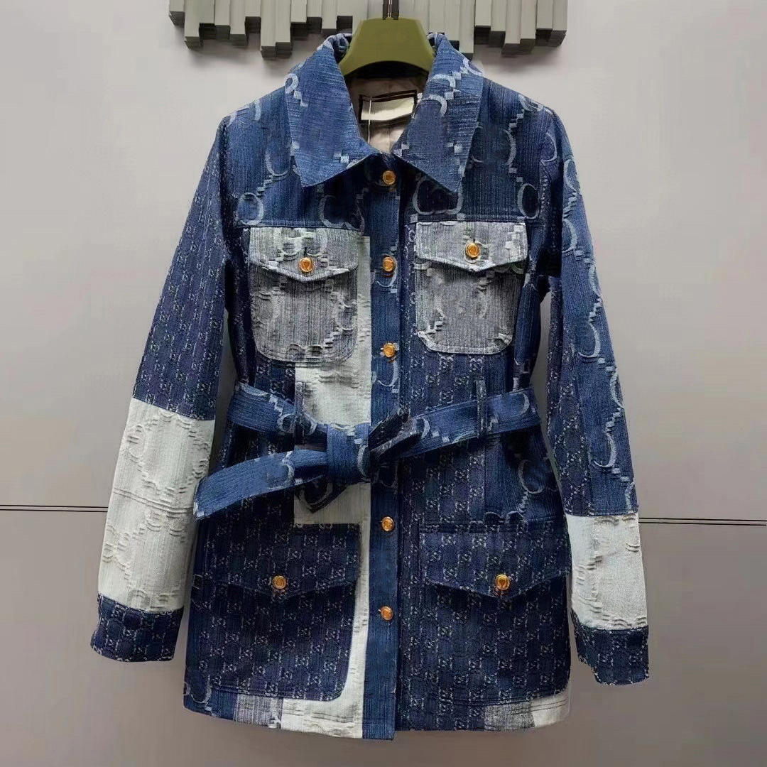 Womens Designer Double G Denim Jackets Coat Spring Autumn Long Sleeve Jean Jacket Denim Blue Street Style Jackets M01
Womens Designer Double G Denim Jackets Coat Spring Autumn Long Sleeve Jean Jacket Denim Blue Street Style Jackets M01