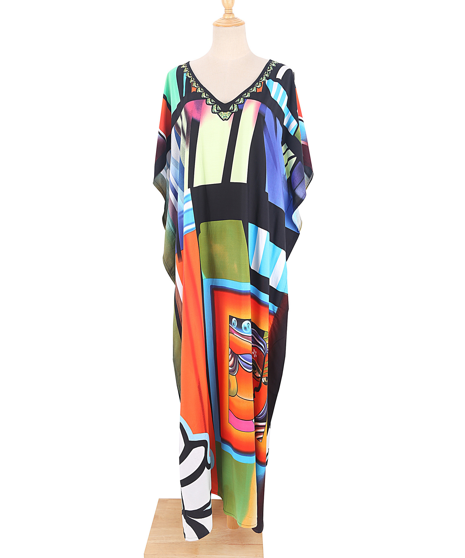Women's Swimwear 2023 Fashion Swimsuit Coverup Kaftan Bohemian Boho Maxi Dress Cotton Summer Vestidos Mujer Verano Kimono 230506