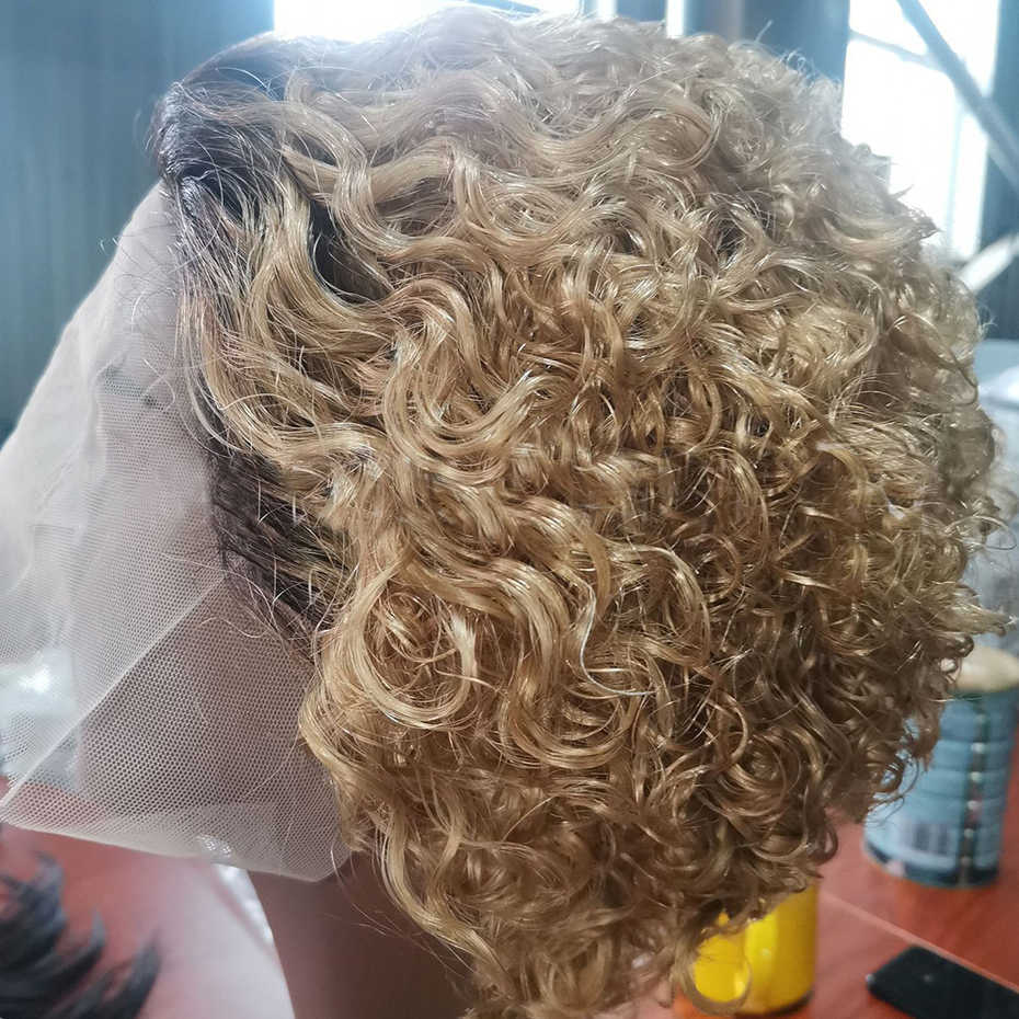 Synthetic Wigs Pixie Cut Wig Brown Color Lace Spring Curl Short Bob Human Hair for Women Natural Blonde Burgundy Remy 230227 Hair Wigs