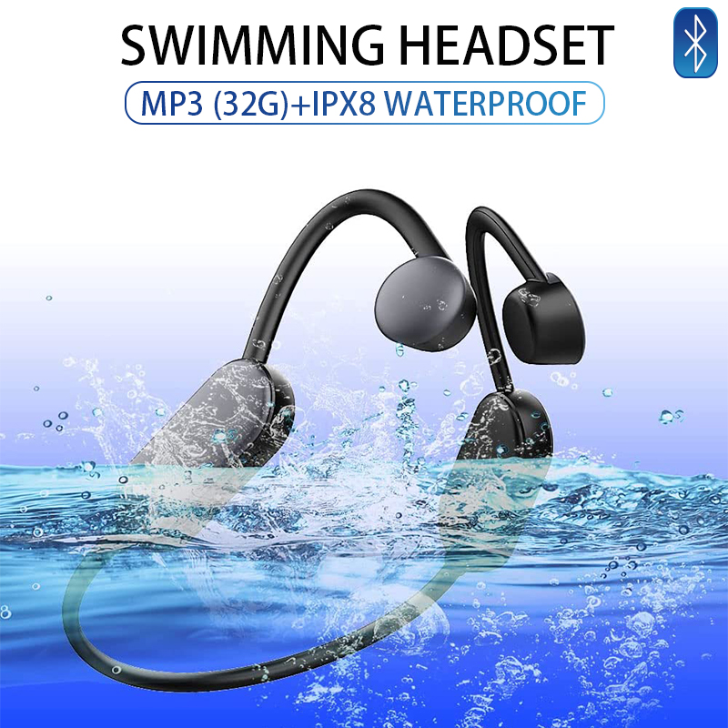 Bone Conduction Headphones IPX8 Waterproof Swimming Headset MP3 Built-in 32G Bluetooth Headphones Mic for Sport Cycling Driving, Valid serial number
Bone Conduction Headphones IPX8 Waterproof Swimming Headset MP3 Built-in 32G Bluetooth Headphones Mic for Sport Cycling Driving, Valid serial number