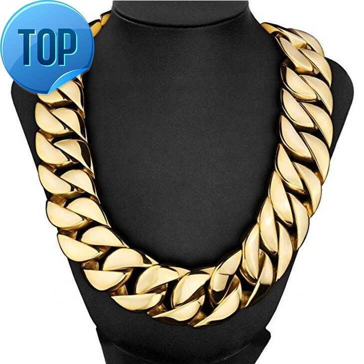 Mens 31MM Large Heavy Polished Stainless Steel Plated 18K Gold Thick Chunky Cuban Curb Chain Link Necklace
Mens 31MM Large Heavy Polished Stainless Steel Plated 18K Gold Thick Chunky Cuban Curb Chain Link Necklace