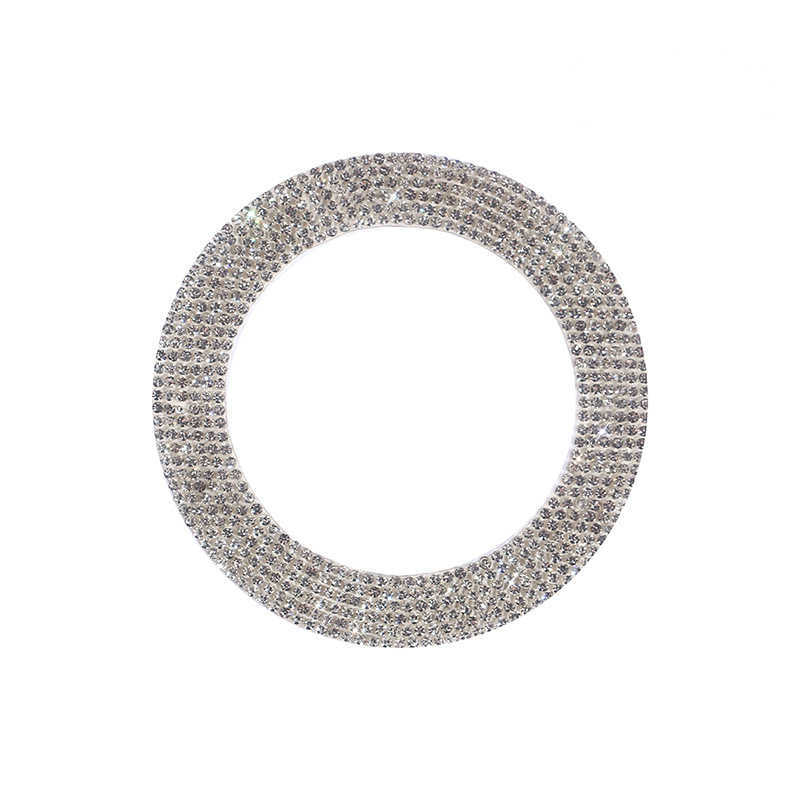 Bling Car Steering Wheel Emblem Sticker Accessories Diamond Rhinestone Auto Interior Badge Decal Cover Trim for Jeep