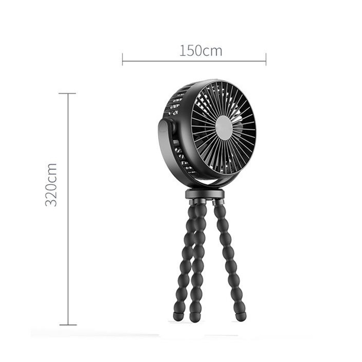 5200mAh Battery Powered Handheld Fan Portable Baby Stroller Fan 360°Rotate Rechargeable Mini Clip on Fan with Flexible Tripod for Car Seat Travel