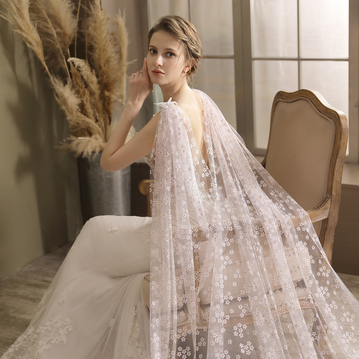 Wedding Veils Long Bridal Wrap Bolero Lace Wedding Accessories 270*170cm 2023 Summer
