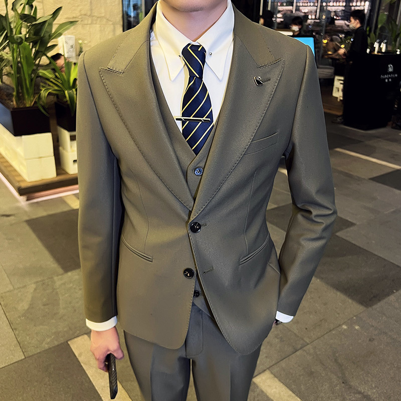 Men's Suits Blazers JacketVestPants Men Spring High Quality Business Suits/Male Slim Fit Groom Got Married in a Tuxedo Men's Leisure Blazers