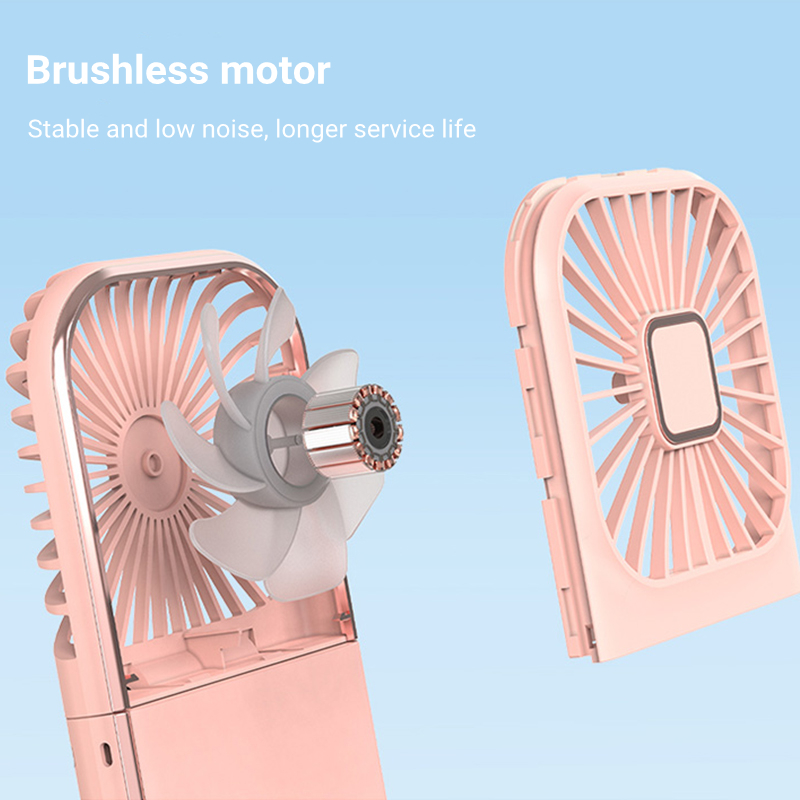 Handheld Fan Foldable Hanging Neck Fan Small Fan with Phone Stand Power Bank Function USB Charging 3000mAh Cooling Fan Digital display For Home Office