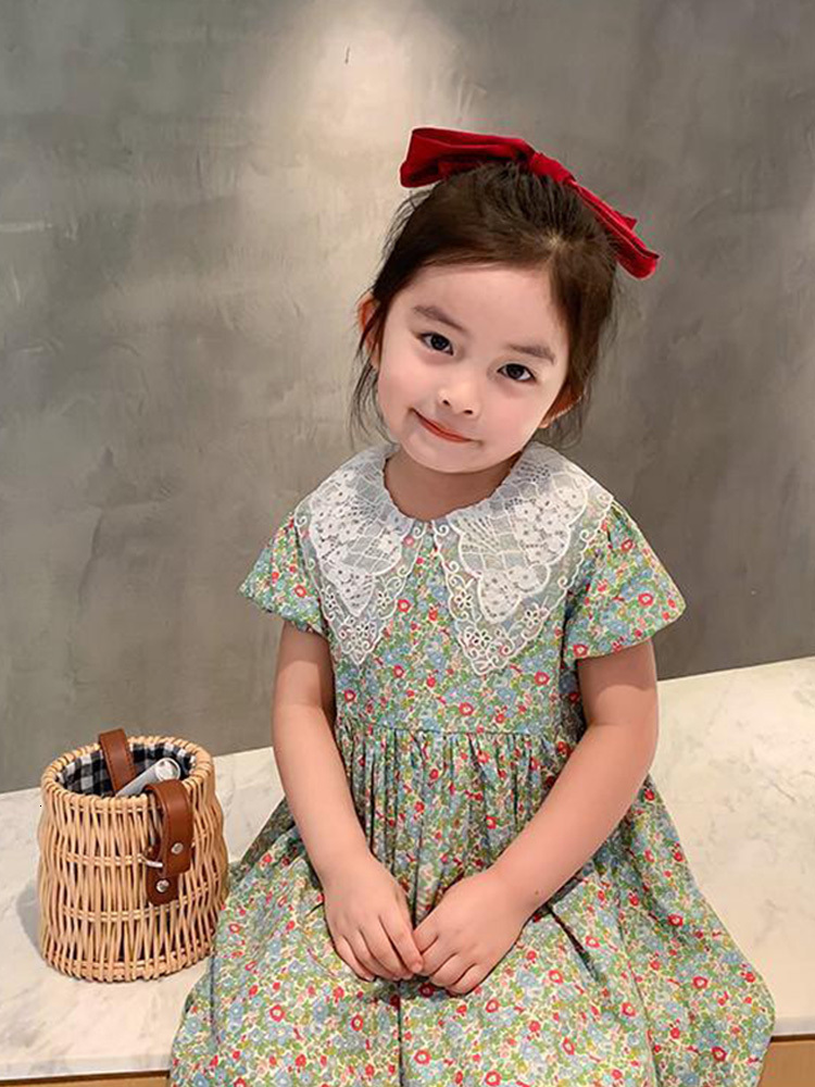 Family Matching Outfits Parent-child Skirt Summer Dress Girl Dress Baby Parent-child Dress Foreign Style Floral Skirt Small Fresh family sets 230506