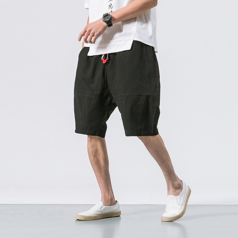 Men's Shorts Summer Style Men Cotton Linen Shorts Bloomers Men Loose Linen Harem Shorts Streetwear Shorts ABZ398 230506
