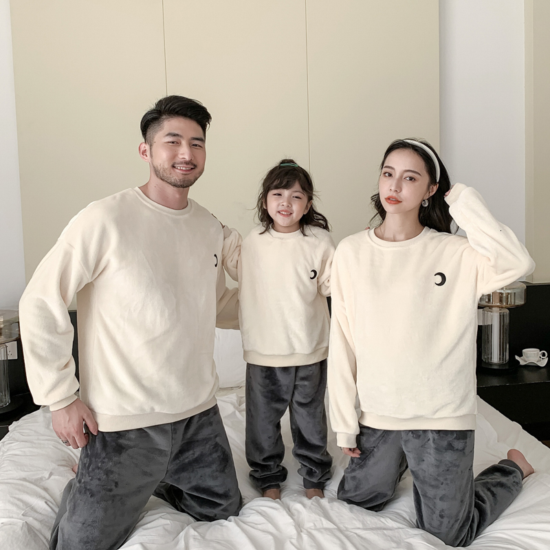 Family Matching Outfits Family Matching Pajamas Set Warm Flannel Top and Pants Set Winter Christmas Children Set Women and Men Pajamas Set Kid Set 230