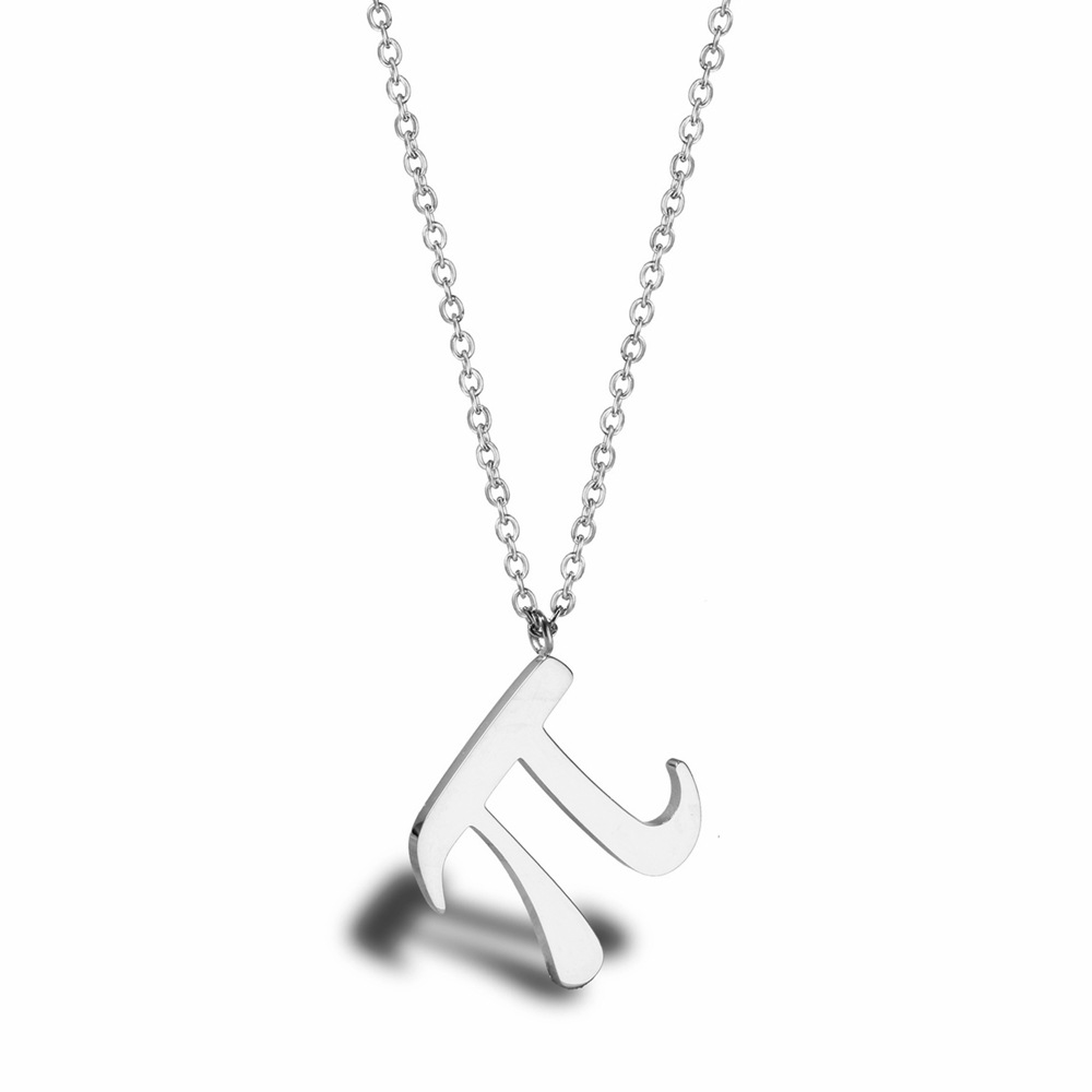 30PCS Math Pi 3.14 Number Sign Symbol Necklace Stainless Steel Pai Greek Alphabet Irrational Digital Letter Charm Pendant Jewelry for Teacher Student 