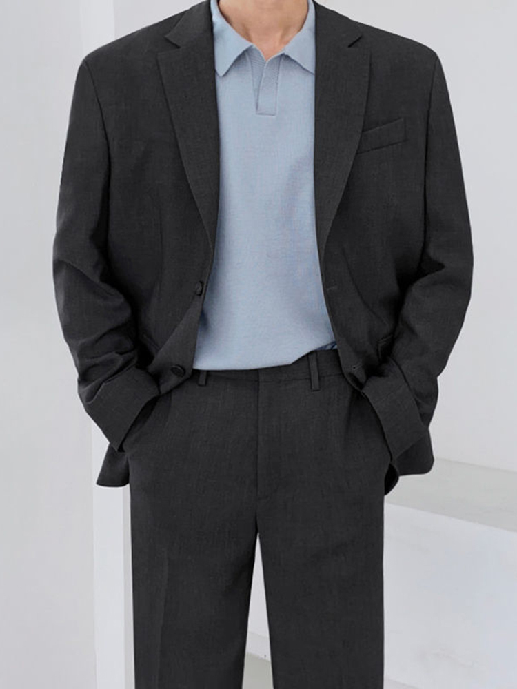 Men's Suits Blazers IEFB Suit Coat Men's Autumn Korean Loose Trend Casual Solid Color Straight Pants Business Temperament 9A4459 230506