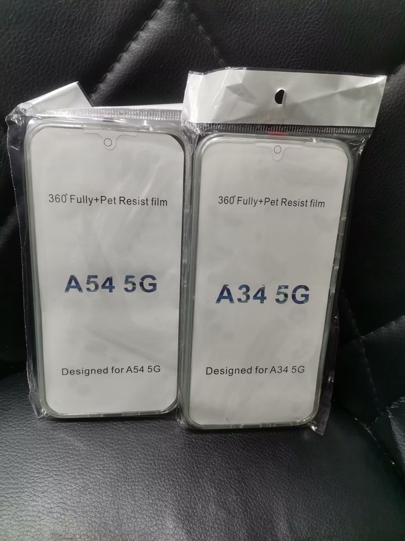 2in1 Double Sided Cases For Xiaomi 13 Pro POCOC X5 Pro Redmi 13C 12C Note 12 12S Samsung A24 5G Dual Coverage 360 Full Body Crystal Hard PC Soft TPU C