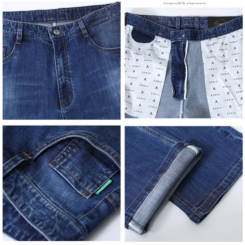 Men's Jeans Long Summer Jeans 117CM Tall Mens Thin Stretched Plus Size 40 42 44 Oversized Slim Fit High Waist Blue Denim Trousers 230506
