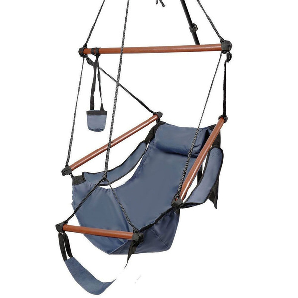 Blue Red Brown Green Outdoor Hanging Hammock Rope Chair Porch Swing Seat Camping Patio w Carrying Bag