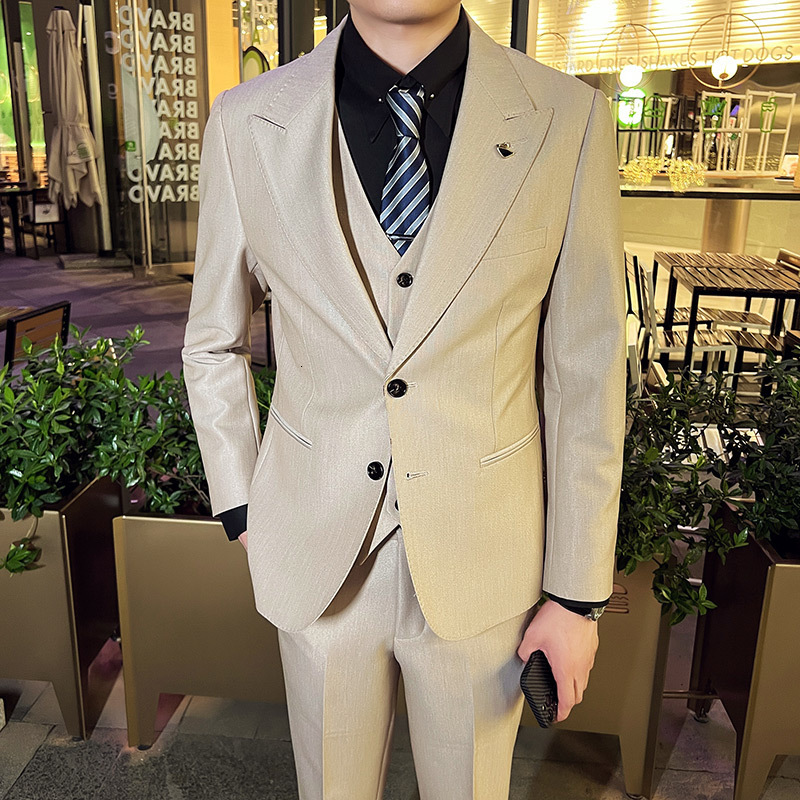 Men's Suits Blazers JacketVestPants Men Spring High Quality Business Suits/Male Slim Fit Groom Got Married in a Tuxedo Men's Leisure Blazers
