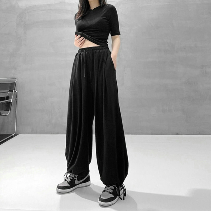 Women's Pants s Oversize Jogger Vintage Fashion Sweatpant Korean Y2K Summer Harajuku High Waist Black Loose Wide Leg Trouser 230506
