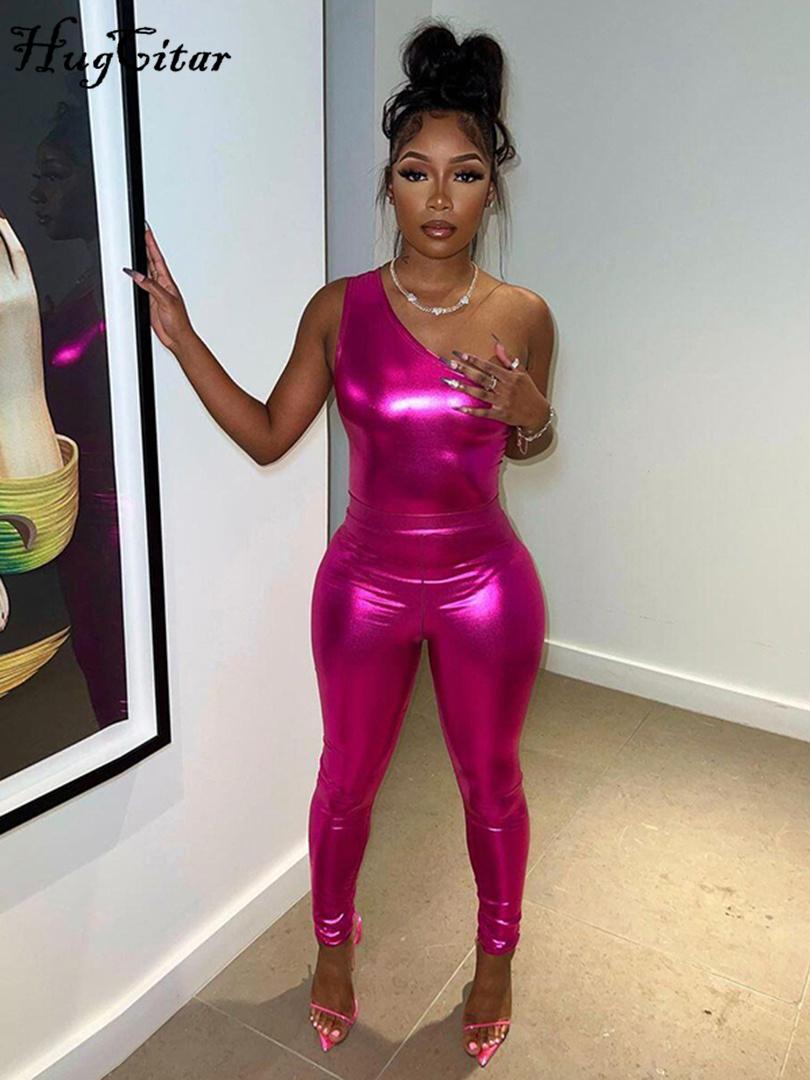 Pants Hugcitar Pu Faxu Leather Women 2 Piece Set Sleeveless One Shoulder Bodysuit High Waist Leggings Suit Matching Outfit Y2K Clothes, Black
Pants Hugcitar Pu Faxu Leather Women 2 Piece Set Sleeveless One Shoulder Bodysuit High Waist Leggings Suit Matching Outfit Y2K Clothes, Black