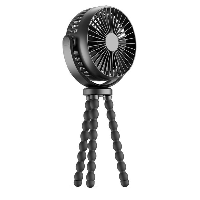 5200mAh Battery Powered Handheld Fan Portable Baby Stroller Fan 360°Rotate Rechargeable Mini Clip on Fan with Flexible Tripod for Car Seat Travel