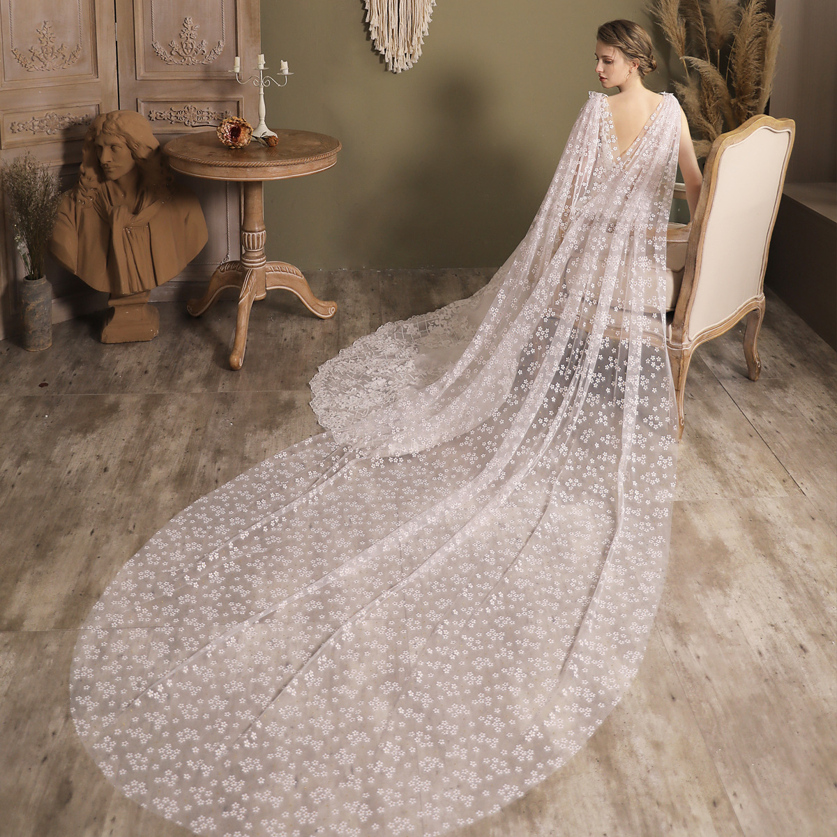 Wedding Veils Long Bridal Wrap Bolero Lace Wedding Accessories 270*170cm 2023 Summer