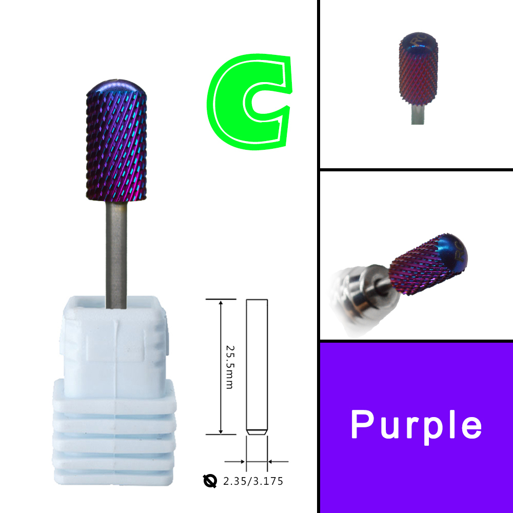 Nail Art Equipment NAILTOOLS Tungsten 66 Large Round Top Blue Blade Carbide Strongest Barrel Drill Bit and remover for Powder 230505