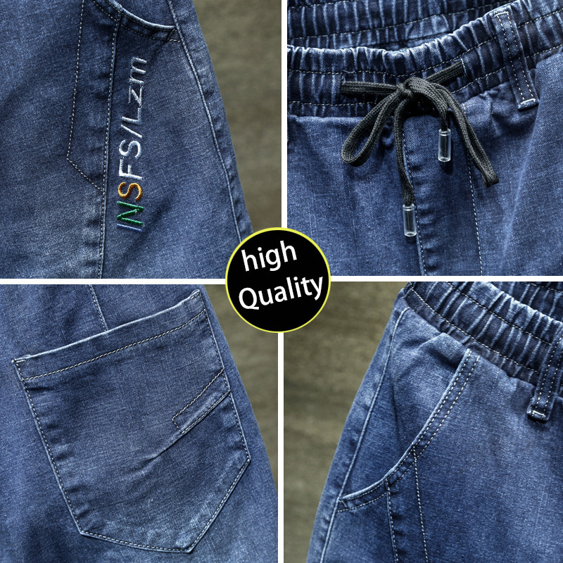 Men's Jeans 9XL 10XL Plus Size Summer High Quality Men Baggy ripped solid Pants Cargo Male Casual Denim Fashion Mens Long Jeans Trousers 230506