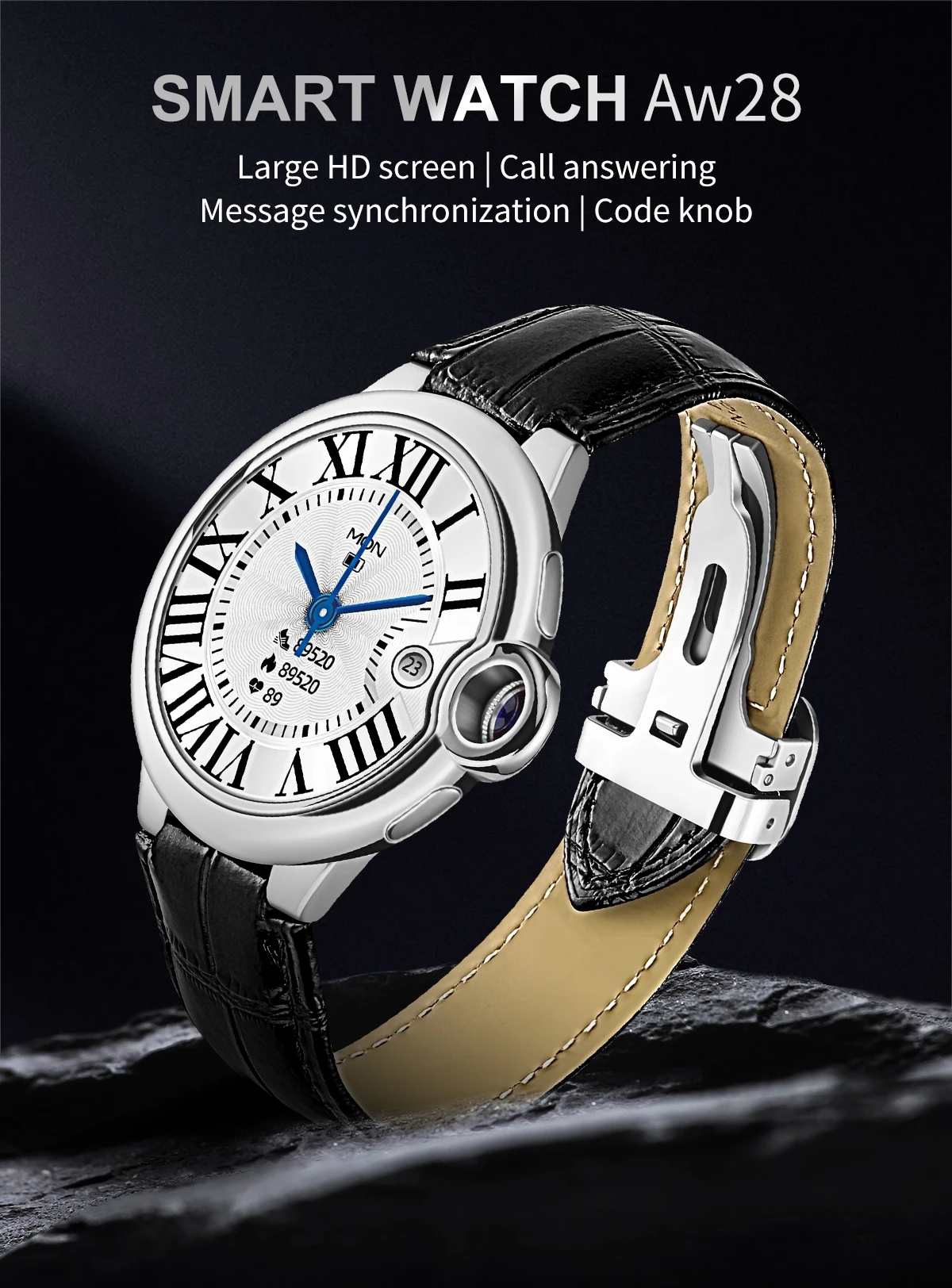 Smart Watch AW28 Smartwatch Women BT5.0 1.32 Inch Bluetooth Call Sports Modes Heart Rate Blood Pressure Luxury Watch Women 2023