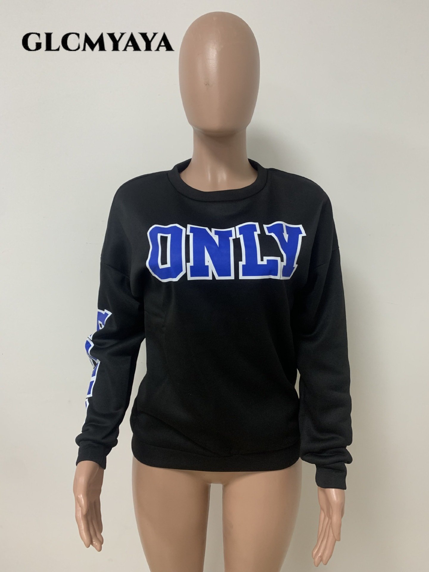 Women s Jackets GLCMYAYA Women Fashion Cash Only Letter Printed Long Sleeve O neck Pullover Sweatshirt 2023 Classic Slim Spring Hoodies Tops 230506