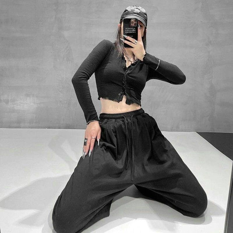 Women's Pants s Oversize Jogger Vintage Fashion Sweatpant Korean Y2K Summer Harajuku High Waist Black Loose Wide Leg Trouser 230506