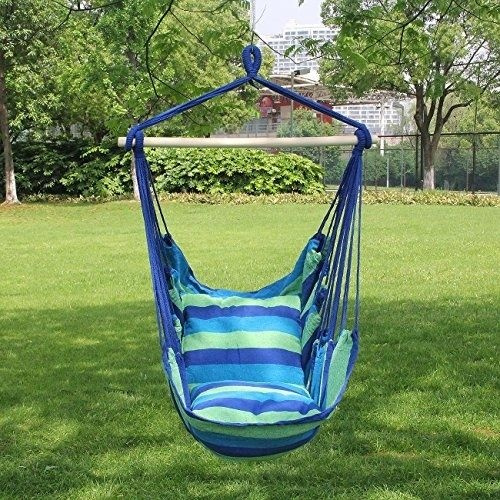 Hammock Hanging Rope Chair Porch Swing Seat Patio Camping Blue