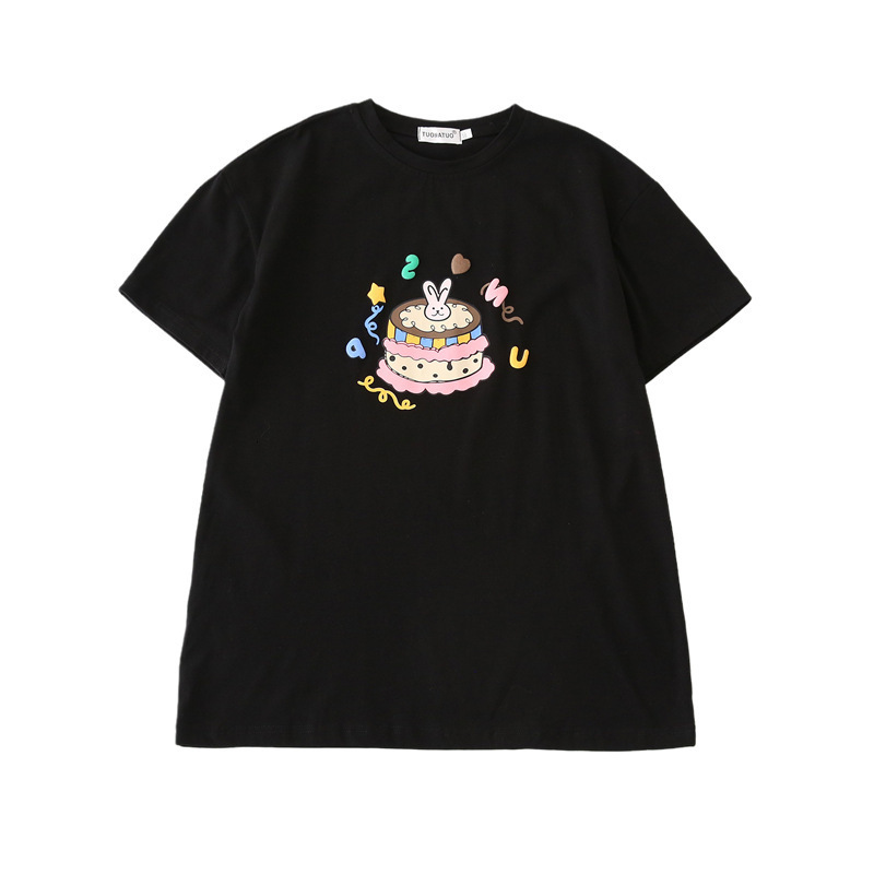 Family Matching Outfits Loose Short Sleeve Parent-child Dress Summer Mid Length Casual Cake Long T Foreigner Women's Dress 230506