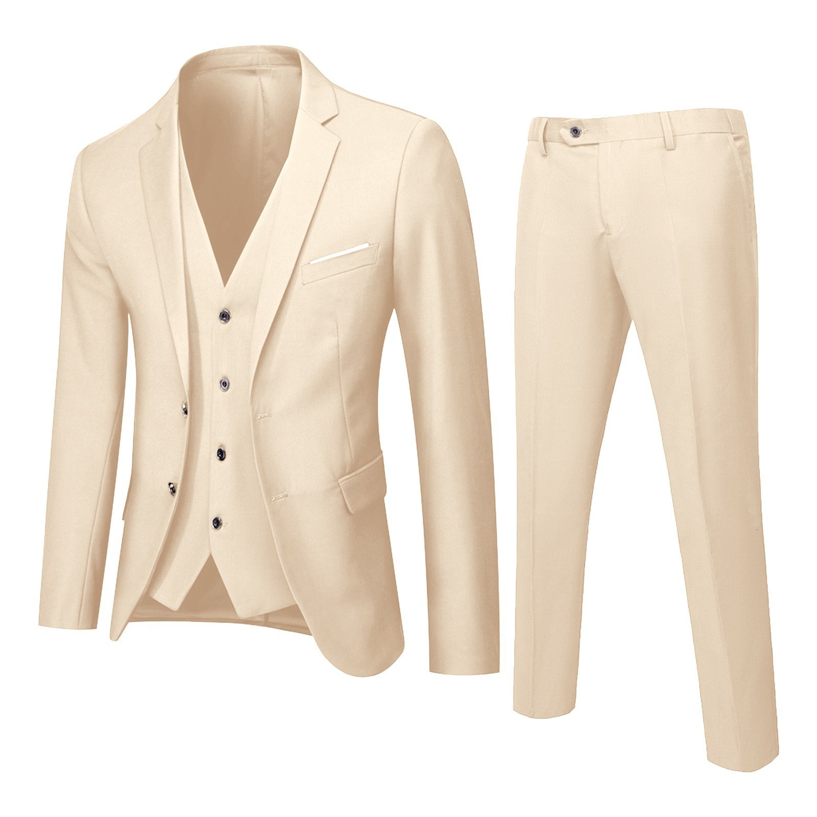 Men's Suits Blazers Male Slim Formal 3pcs Suits Men Wedding Prom Suit Tuxedo Fit Men Business Work Wear Suits Groom JacketPantsVest 230506
