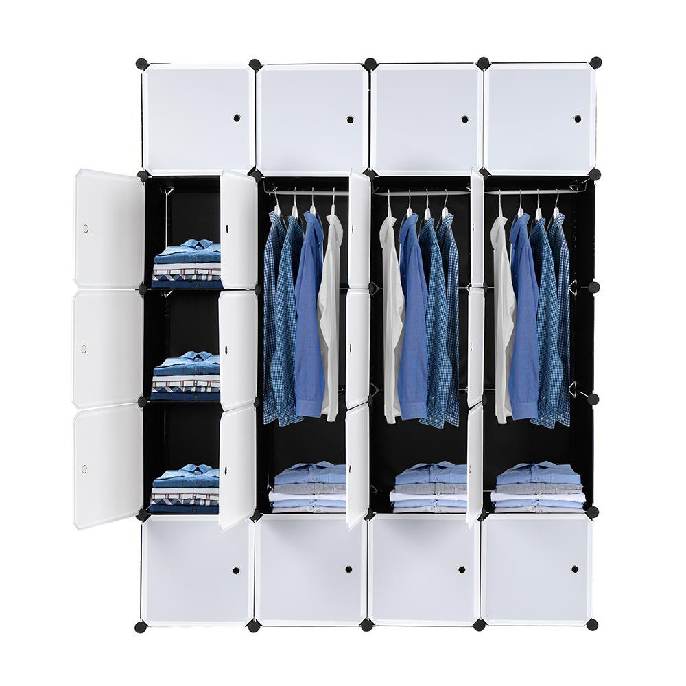 20-Cube DIY Closet Cabinets Storage Organizers W Doors 4 Hanging Rods for Books, Toys, Towels,Clothes,Black
20-Cube DIY Closet Cabinets Storage Organizers W Doors 4 Hanging Rods for Books, Toys, Towels,Clothes,Black
