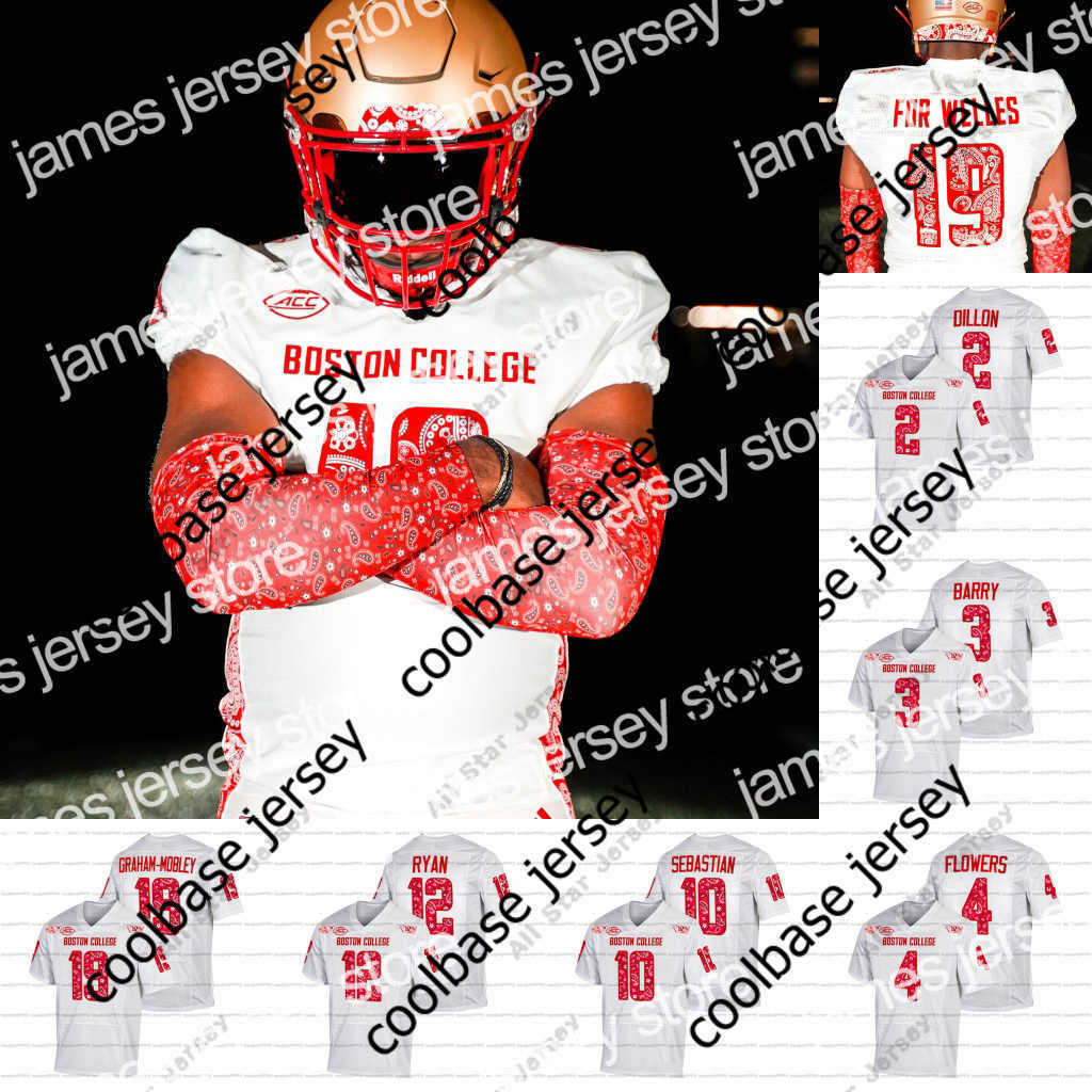 American College Football Wear BOSTON COLLEGE Eagles RED BANDANA Football Jersey Trae Barry Alec Sinkfield Welles Crowther Matt Ryan Brandon Sebastian Dennis Gros