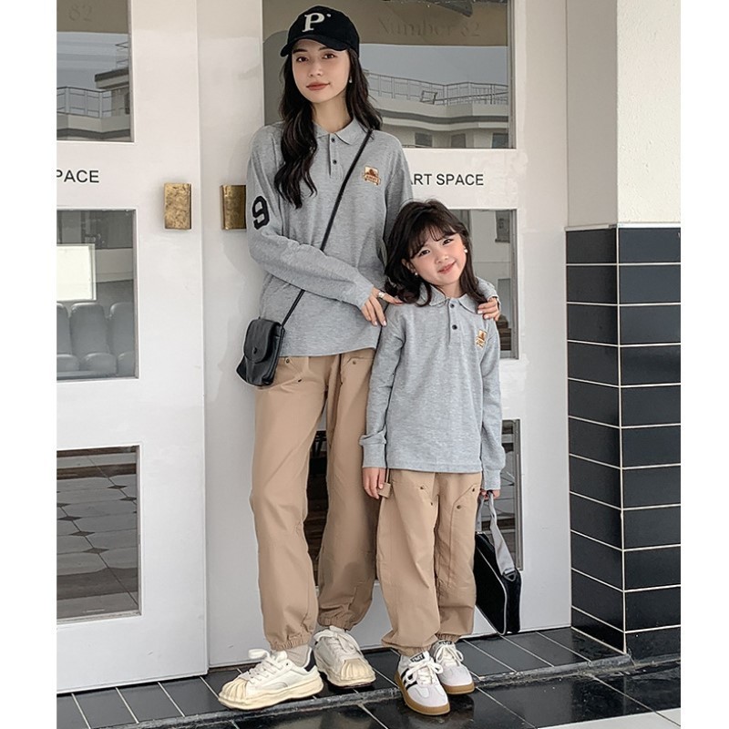 Family Matching Outfits Boys' pants rivet heavy industry parent-child clothing overalls casual loose versatile pants family fashion 230506