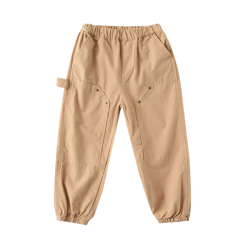 Family Matching Outfits Boys' pants rivet heavy industry parent-child clothing overalls casual loose versatile pants family fashion 230506