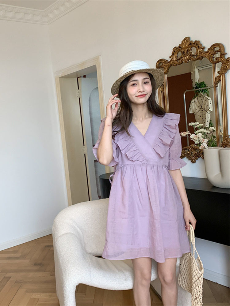 Family Matching Outfits Parent-child Dress Mother and Daughter Dress Summer Dress Girl's Dress Korean Style Lace Collar Cotton Princess Dress 230