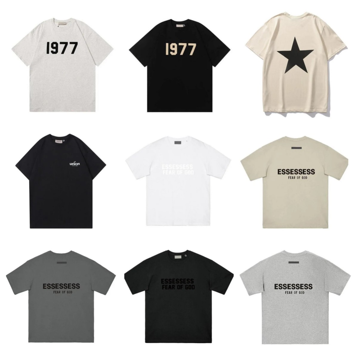 Top Craftsmanship Ess men women Fashion designer T-shirt Mens T-Shirts Street Casual fog Short Sleeve FG tees 1977 Cotton stereo printing polos shirt 3-1, C1
Top Craftsmanship Ess men women Fashion designer T-shirt Mens T-Shirts Street Casual fog Short Sleeve FG tees 1977 Cotton stereo printing polos shirt 3-1, C1