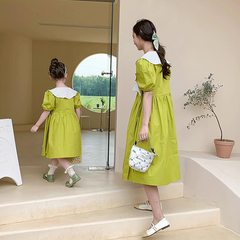 Family Matching Outfits Mother And Daughter Dress Baby Girls Clothing Summer Women's Clothing Krean Parent-Child Matching Mom And Me Equal Dresse